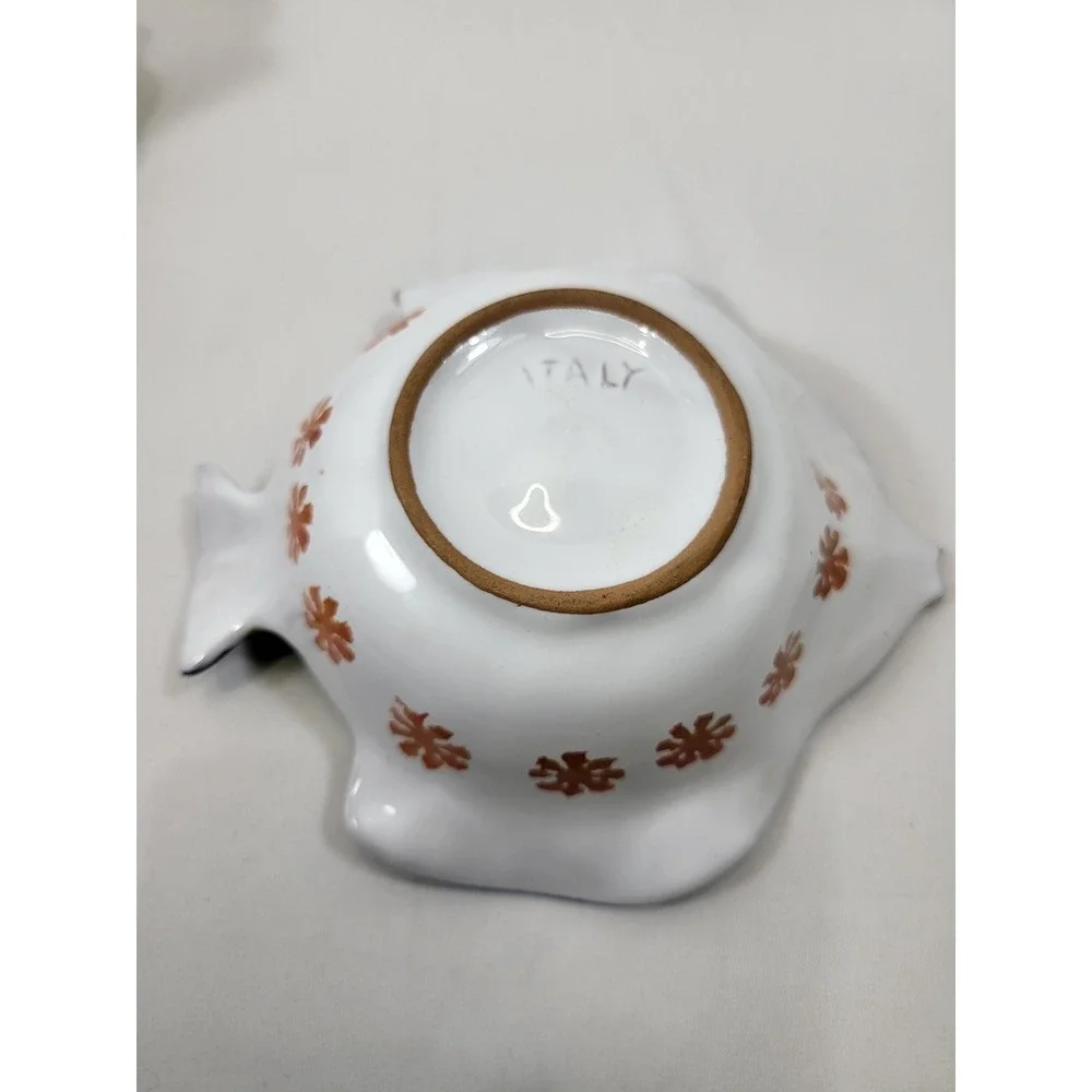 Ciao Italya Bellini Clam Shell Fish Bowl Set Hand Painted Italian Coastal Decor,